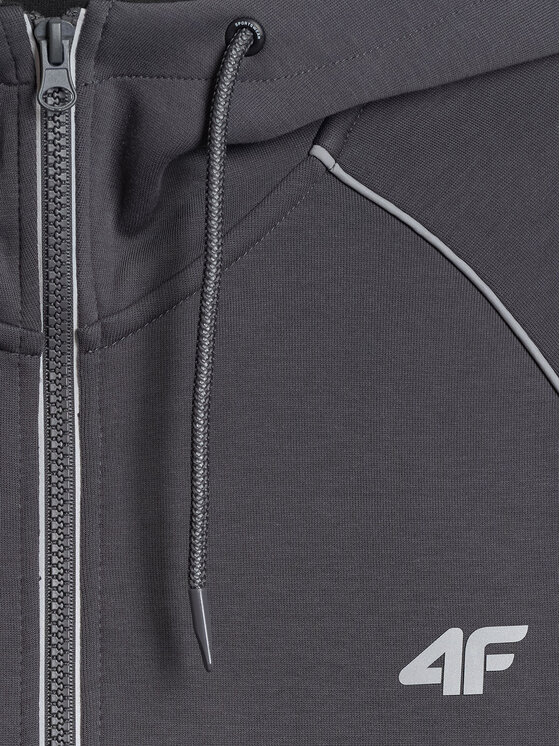 4F 4F Bluza BRIGHT TRACK Szary ciemny Regular Fit