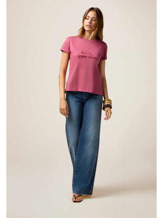 Oltre Oltre T-shirt G040J004400N019 Rosa Regular Fit