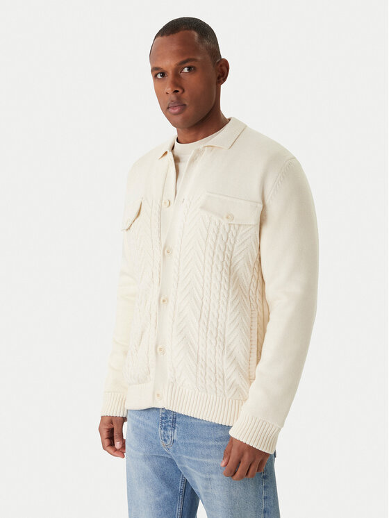 JOOP! Jeans JOOP! Jeans Kardigán Walto 30047659 Ekru Modern Fit