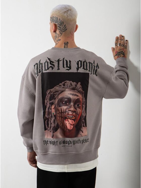 Bluza Machinist, Rozmiar S, Szary, Bluza Bez Kaptura Oversize Męska Szara Machinist Ghostly Panic S