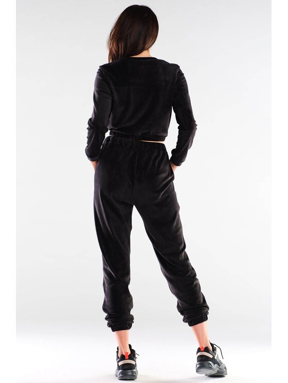 Awama Awama Bluzka A421 Czarny Basic Fit