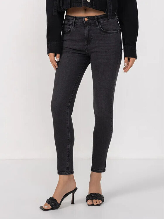 Wrangler Wrangler Pantaloni di tessuto HIGH SKINNY Nero Skinny Fit