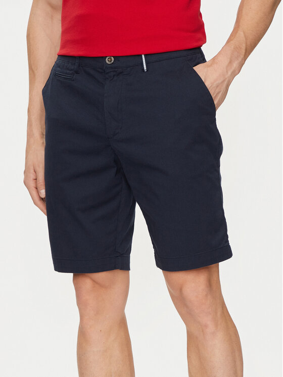 La Martina La Martina Kratke hlače iz tkanine YMB008 TW417 Mornarsko modra Slim Fit