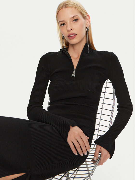 Patrizia Pepe Patrizia Pepe Sukienka dzianinowa 2A2848/K214-K103 Czarny Regular Fit