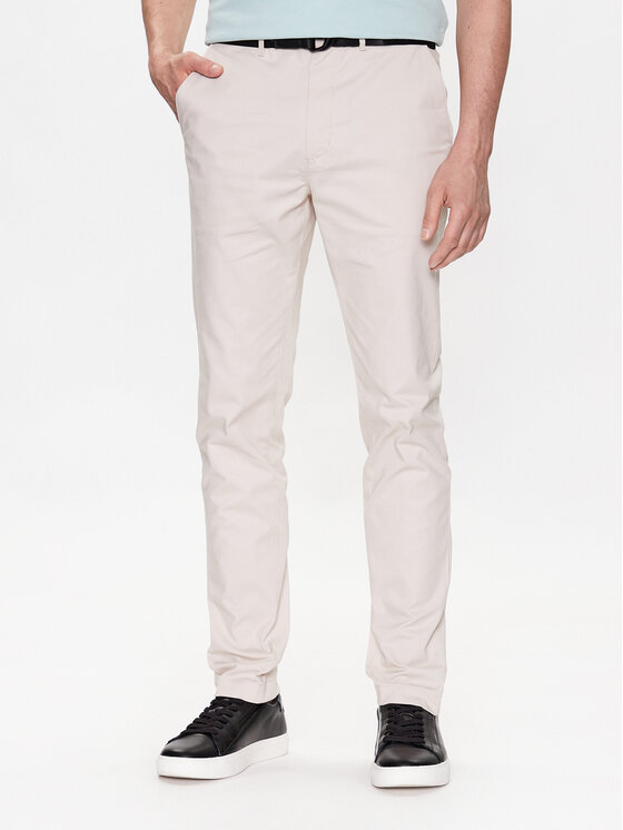 Calvin Klein Chino hlače Modern Twill K10K110979 Bež Slim Fit