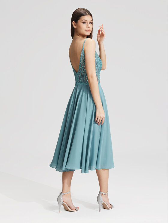 Hey Kyla Hey Kyla Rochie cocktail 5AC106HK Albastru Slim Fit