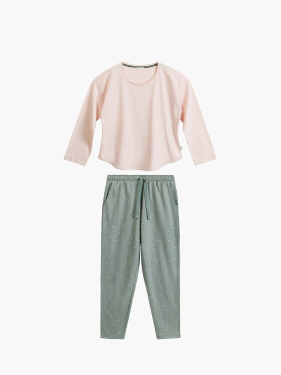 Atlantic Atlantic Piżama Flowers Zielony jasny Regular Fit