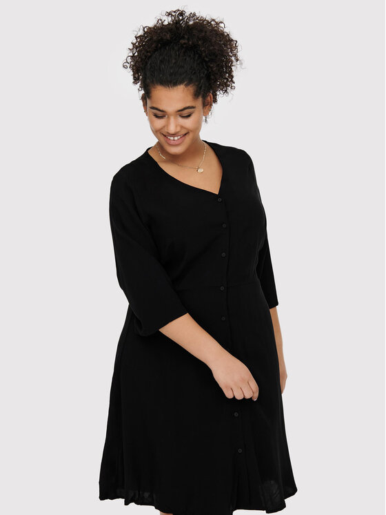 ONLY Carmakoma ONLY Carmakoma Sukienka koszulowa Megan 15256798 Czarny Regular Fit