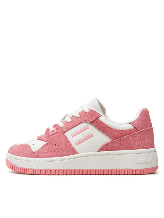 Tommy Jeans Tommy Jeans Laisvalaikio batai Tjw Retro Basket Washed Suede EN0EN02486 Rožinė