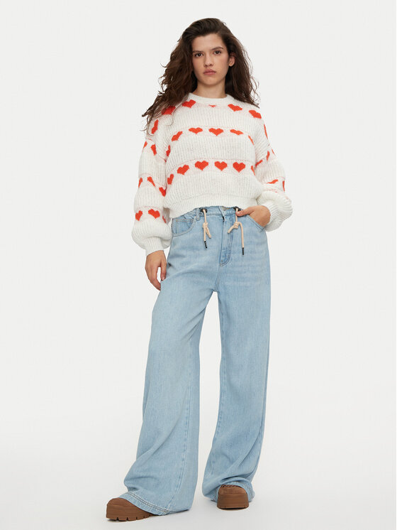 Pieces Pieces Sweter Nove 17152014 Écru Regular Fit