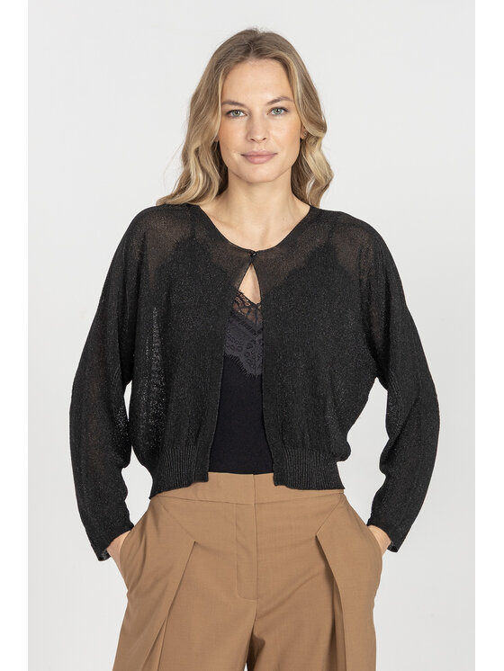 Deni Cler Milano Deni Cler Milano Kardigan T-DC-U456-E5-20-90-1 Czarny Regular Fit
