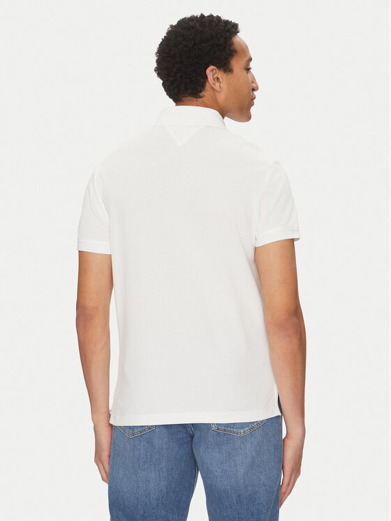 Tommy Hilfiger Tommy Hilfiger Тениска с яка и копчета Chest Insert MW0MW38130 Бял Regular Fit
