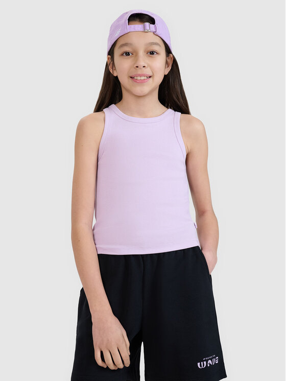 4F 4F Tank top SWELLS OF THE OCEAN Fioletowy jasny Slim Fit