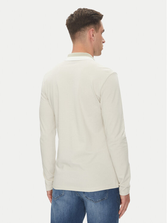 BOSS BOSS Тениска с яка и копчета Peoxfordlong_1 50544845 Бежов Regular Fit