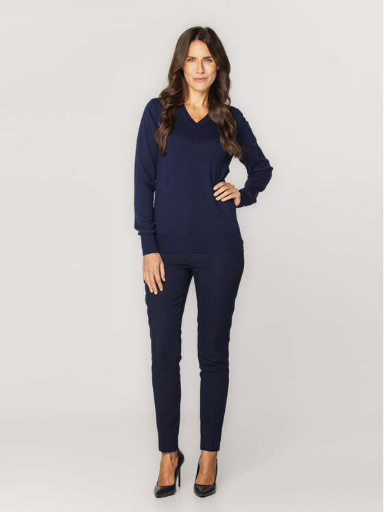 Willsoor Willsoor Sweter 88444 Granatowy Basic Fit
