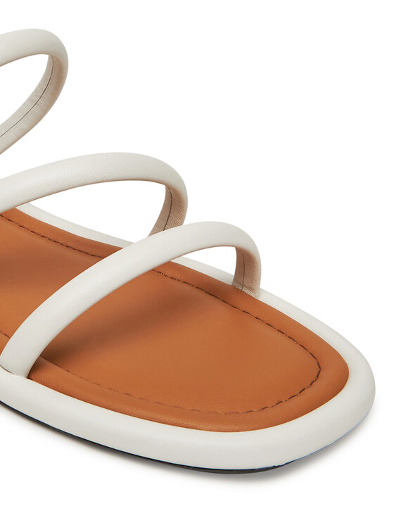 Tommy Hilfiger Tommy Hilfiger Şlapi Strappy Leather Mule FW0FW08939 Alb