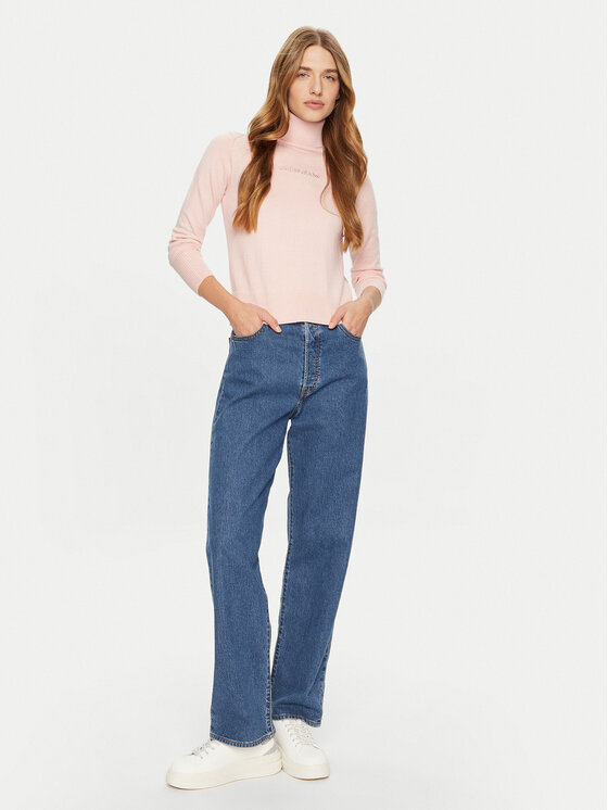 Guess Jeans Guess Jeans Rollkragenpullover W4BR15 Z3HO2 Rosa Regular Fit