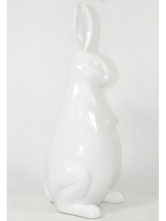 MIAhome MIAhome Figurka siedzący biały królik z klapniętym uszkiem 33x12x16 cm Biały