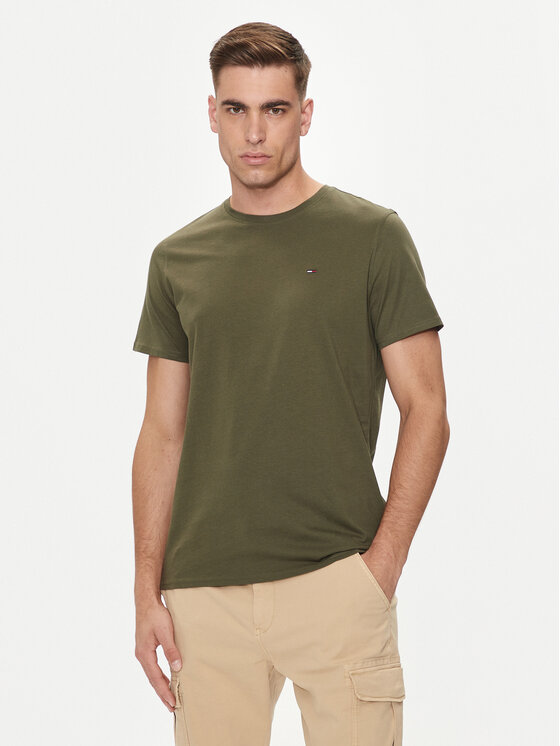 Tommy Jeans Tommy Jeans Póló DM0DM04411 Zöld Slim Fit