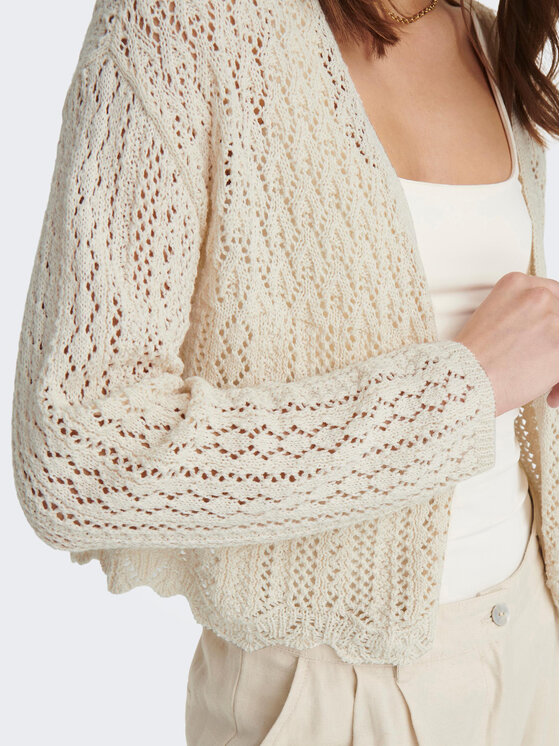 ONLY ONLY Kardigán Nola 15290744 Écru Relaxed Fit