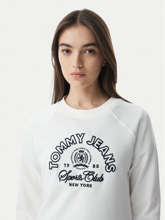 Tommy Jeans Tommy Jeans Суитшърт Heritage Logo DW0DW22821 Бял Regular Fit