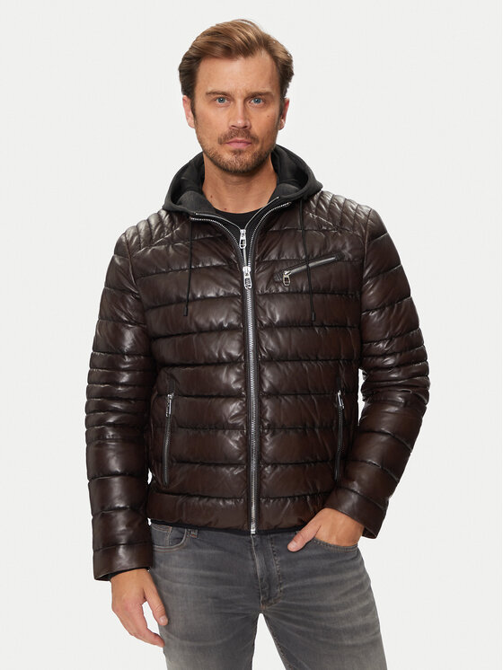 Milestone Milestone Шкіряна куртка 431068 60510 Коричневий Regular Fit
