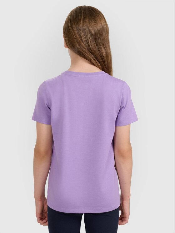 4F 4F T-Shirt 4FJRAW25TTSHF3233-51S Fioletowy Regular Fit