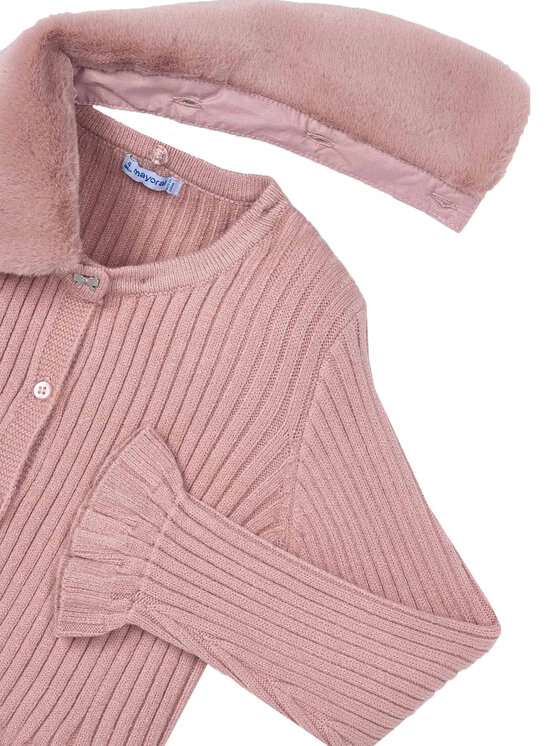 Mayoral Mayoral Pletena jopica 4311 Roza Regular Fit