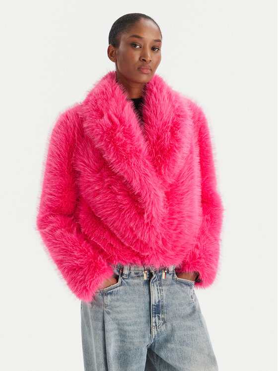 YES LONDON YES LONDON Pelzmantel ECO/026 Rosa Regular Fit
