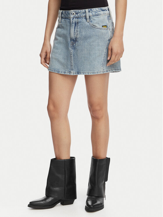 G-Star Raw Fustă de blugi Cinch D28409-E352 Albastru Regular Fit