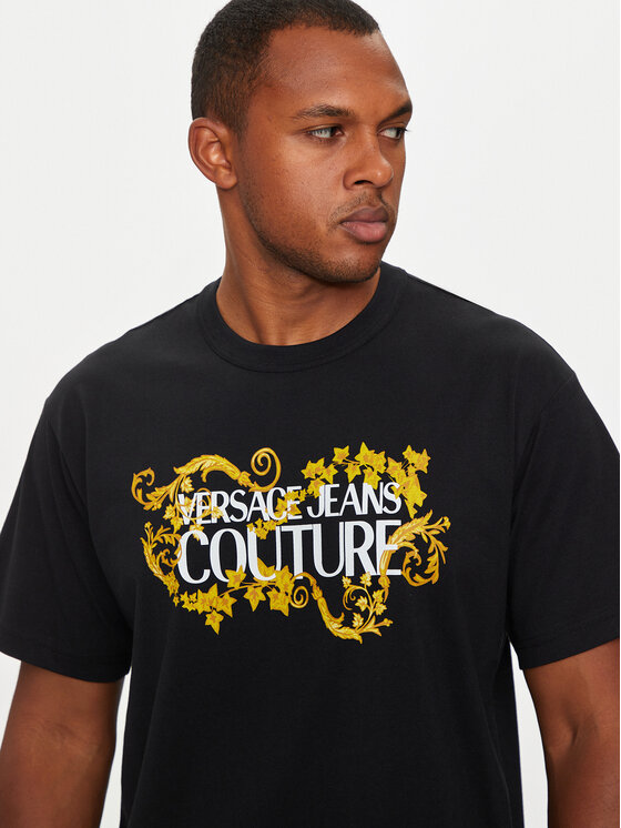 Versace Jeans Couture Versace Jeans Couture T-shirt 77GAHE05 CJ00E Crna Regular Fit