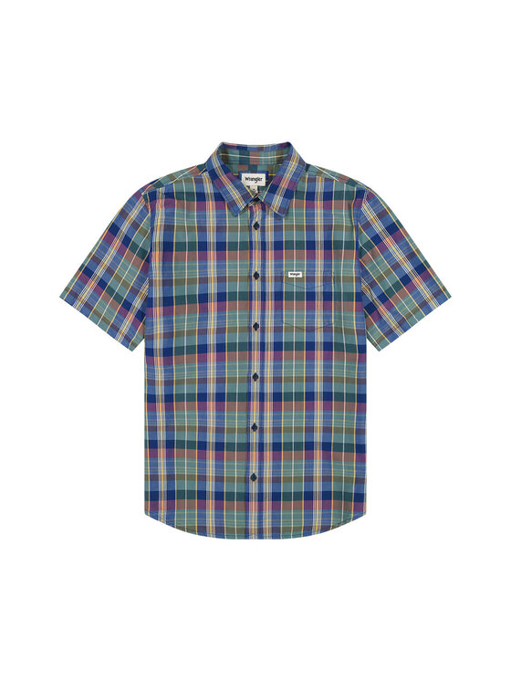 Wrangler Wrangler Camicia WRANGLER SS 1 POCKET SHIRT Blu Regular Fit
