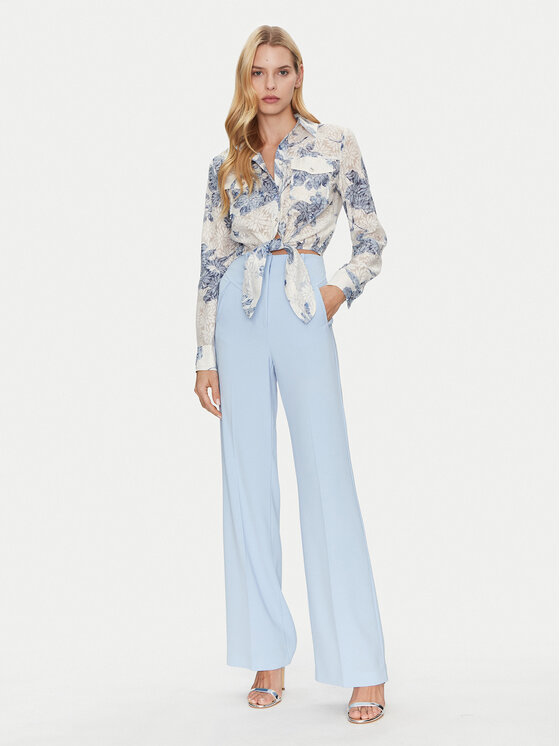 Guess Guess Cămașă W5GH03 WH4K2 Alb Regular Fit