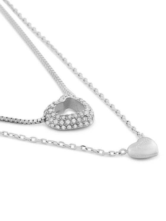 Guess Guess Schmuckset Halskette und Ohrringe JUBS05 076JW Silberfarben