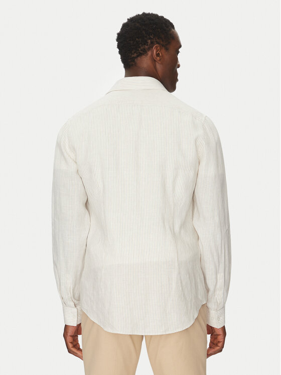 Calvin Klein Jeans Calvin Klein Jeans Koszula Linen Stripe Slim Shirt K10K109332 Beżowy Regular Fit
