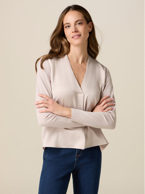 Oltre Oltre Blusa G388J104482N002 Crema Regular Fit