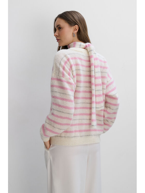 Fobya Fobya Sweter F2112 Różowy Basic Fit