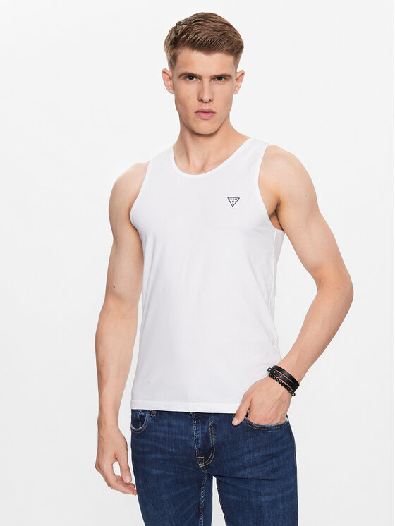 Guess Guess Tank top marškinėliai U97M02 K6YW1 Balta Regular Fit