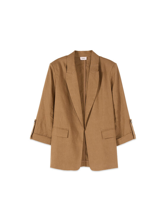 Oltre Oltre Marynarka R008R002482N0F2 Kremowy Baggy Fit
