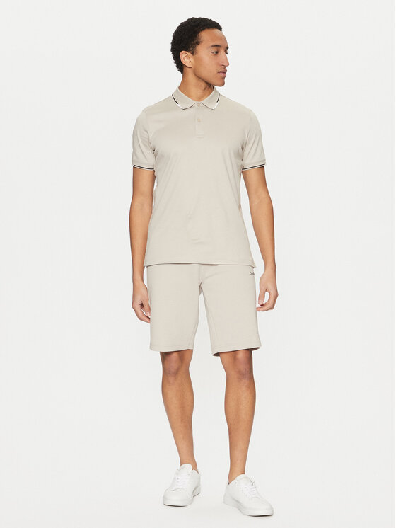 Calvin Klein Calvin Klein Тениска с яка и копчета K10K114130 Бежов Regular Fit