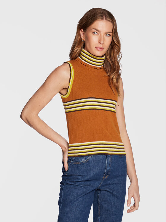 United Colors Of Benetton Bluză cu gât 1035E200N Portocaliu Regular Fit