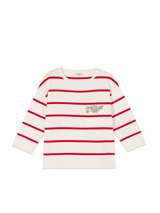 Oltre Oltre Sweter M010J005313N0R2 Biały Regular Fit