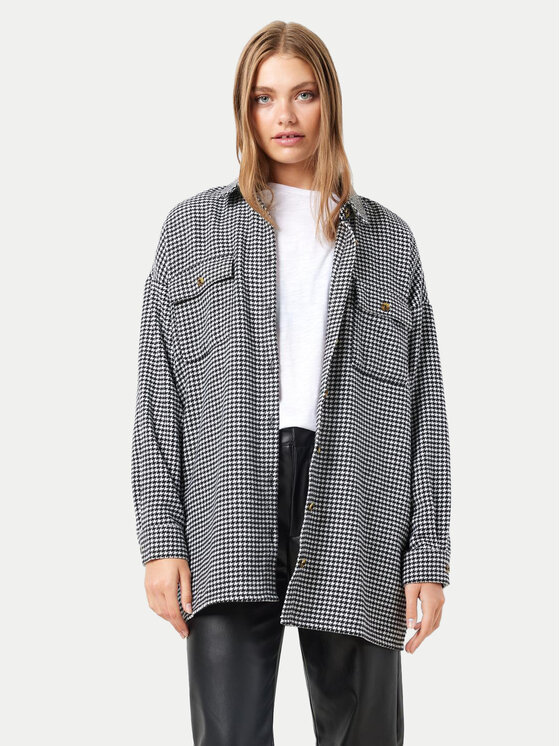 Noisy May Noisy May Cămașă Flanny 27012531 Gri Loose Fit