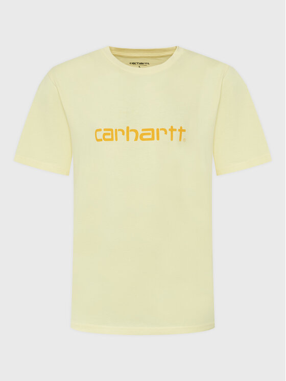 Carhartt WIP T-shirt Script I031047 Žuta Regular Fit