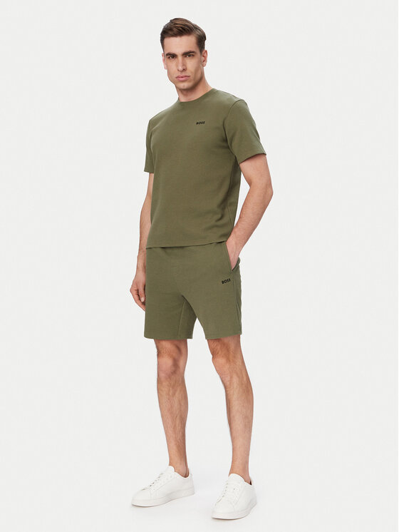 BOSS BOSS Športne kratke hlače Waffle 50535884 Zelena Regular Fit