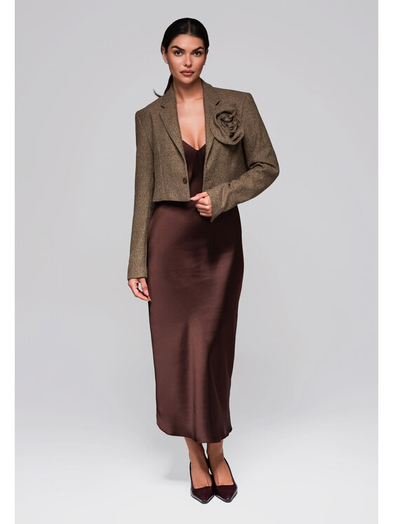 Ombre Ombre Marynarka LW-BLZB-0100 Beżowy Regular Fit