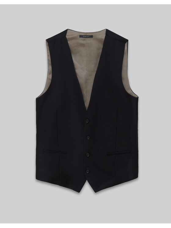 Borgio Borgio Kamizelka rosolini_02 Granatowy Slim Fit