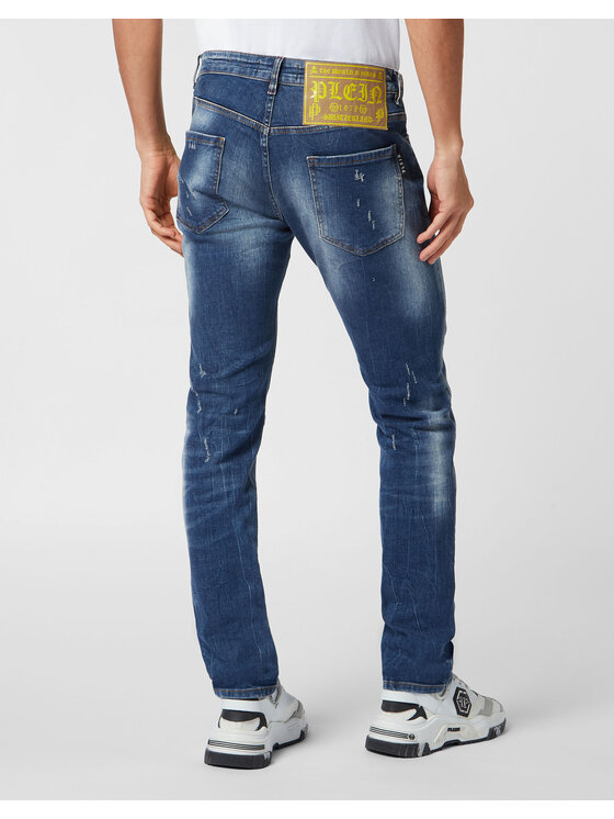 PHILIPP PLEIN PHILIPP PLEIN Jeansy 9911 Niebieski jasny Straight Leg