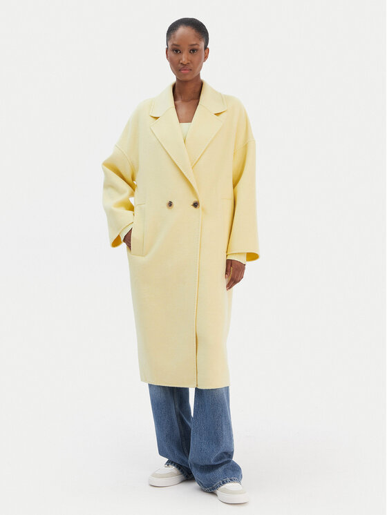 ViCOLO ViCOLO Вовняне пальто TF0003 Жовтий Regular Fit