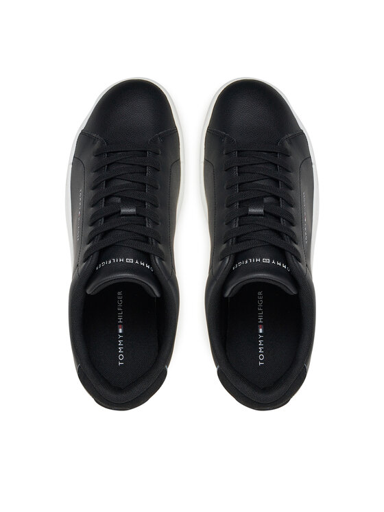 Tommy Hilfiger Tommy Hilfiger Sportcipők Th Court Lth Detail Ess FM0FM05367 Fekete